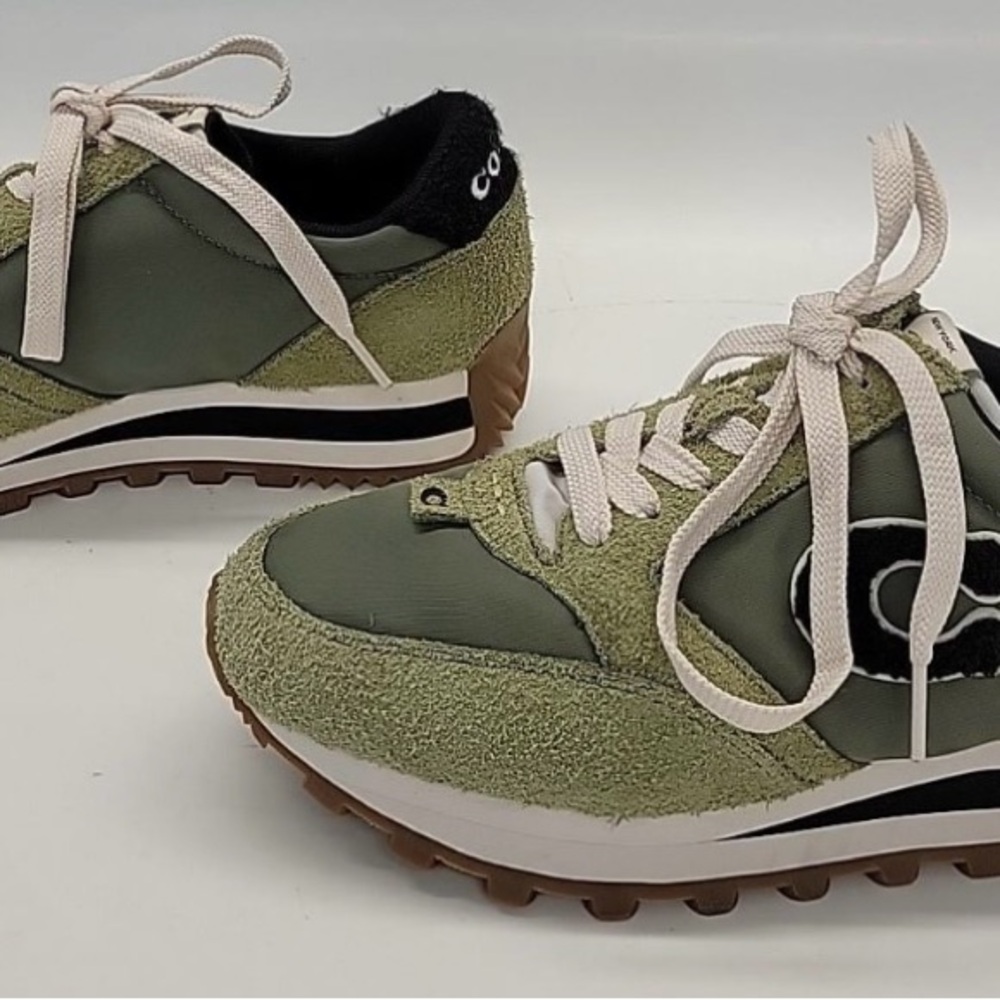 NWOB COACH Green and Black LEATHER SNEAKERS